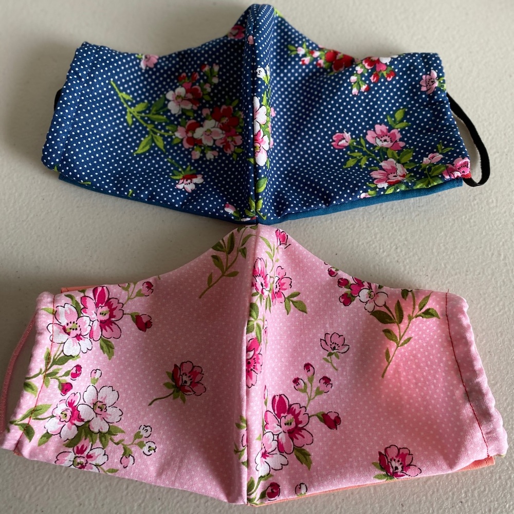 Face mask handmade floral design